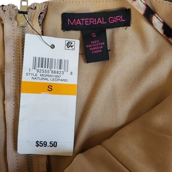 Material Girl Natural Leopard spaghetti strap shorts romper sz S - Picture 12 of 12